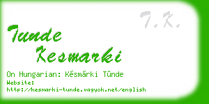 tunde kesmarki business card