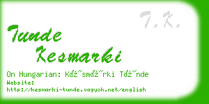 tunde kesmarki business card